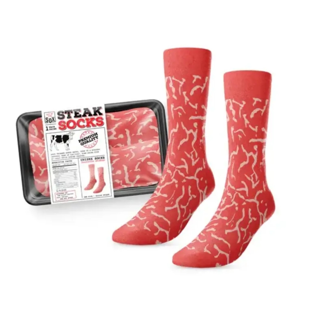 New Novelty Out Of The Sox Brand Unisex Mid Calf Steak Socks One Size